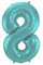 Folat 65968 - Folienballon Zahl 8 - Mint Pastel ca. 86 cm, Grün Pastel
