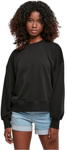 Urban Classics Damen Sweatshirt Ladies Oversized Rainbow Crewneck, Farbe Black, Größe XXL