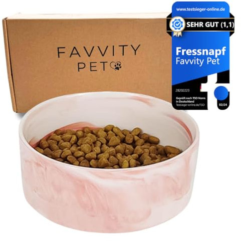 Hundenapf Keramik für Kleine und Grosse Hunde - Modern [rutschfest] Spülmaschinengeeignet | Futternapf Fressnapf für deinen Hund (Napf Rosa 850 ml)