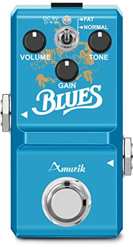 Amuzik Nano Bluesy Pedal Vintage Blues Style Distortion Effect Pedal Wide Range Frequency Response With Mini Size True Bypass
