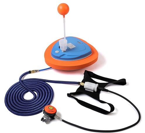 Ventilador de buceo TUXING, tanque de buceo recargable portátil a prueba de agua de 3.5 horas, buceo sin tanques, manguera de 45 pies y regulador de respiración de buceo, octopus con boquilla