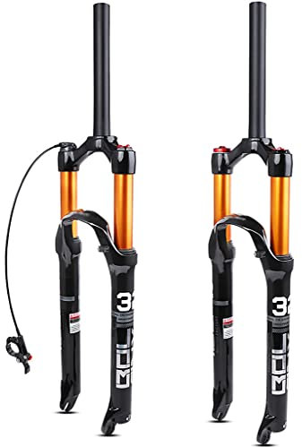 Forcella per Bicicletta MTB 1-1/826/27.5/29 MTB Aria Forcella Anteriore Bicicletta 28.6mm Threadless Tubo Dritto Sgancio Rapido da 9mm Freno A Disco MTB Ammortizzatore Forcella
