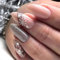 Sethexy Weihnachten Mandel Falsche Nägel Christmas Schneeflocke Press on Nails Glossy 24Pcs Acryl Nägel zum Aufkleben für Frauen und Mädchen