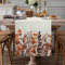 Tischläufer Esszimmer Tischdecke Modern Herbstlicher Läufer Leinen Dunkelorange Eukalyptus Tischwäsche Matte Küche Tischläufer Dekoration für Halloween Hochzeit Erntedankfest Tischdeko 33x183cm