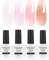 Vnicesli UV Nagellack Natur Gel 4er-Pack durchscheinender Jelly-Kristall Semi-permanenter Gel Lack Translucent Milchig Rosa Natürliche Nackt Farben Gel Nagellack Maniküre DIY Kit 4 x 10ml