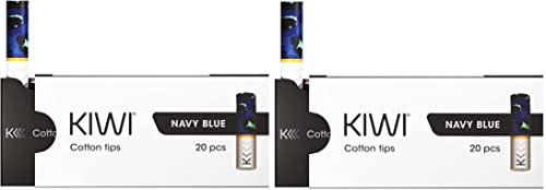 KIWI Ricambi Combo Set, Tips in cotone per sigaretta elettronica KIWI, 2 Pacchetti da 20, No E-Liquid, No Nicotina (Navy Blue)
