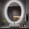 Dripex Badezimmerspiegel mit Beleuchtung Oval Led Badspiegel mit Touch-Schalter, Dimmbar, 3 Lichtfarbe Einstellbare, Beschlagfrei 60 x 80 cm
