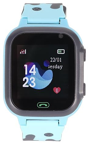 Smartwatch, 2G GSM Telefonanruf Smartwatch, SOS Spiele Klassenzimmermodus, Echtzeit LBS Positionierung, IP65 Wasserdicht, für Unterhaltung und Lernen (Blau)