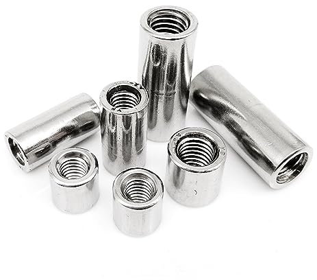LOEASE 10 pz M3 M4 M5 304 in Acciaio Inox Estendere Lungo Allungare Rotondo Dado di Accoppiamento Connettore Giunto Manicotto Dado (Size : M4*8 * 6-10PCS)