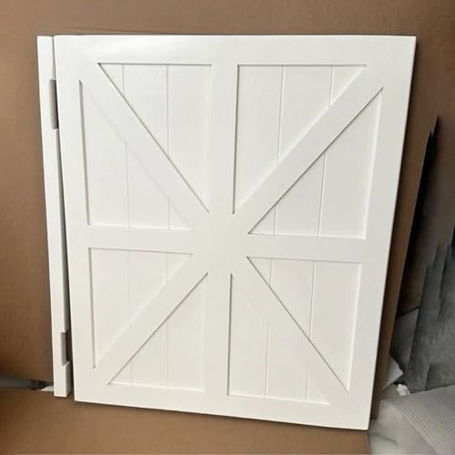 White Bar Barn Saloon Door with Hinges, Extra Wide Eco-Friendly Swinging Doors for Kitchen Hallway, Balcony Single Cafe Door Partition, 70/90cm (Size : W90cmxH90cm(35.4x35.4))