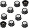 Wvzong 10PCS Guitar Volume Knobs - Tone Top Rotary Control Knobs for 6mm Shaft, Amplifier & Effect Pedal Accessories (Black/Silver)