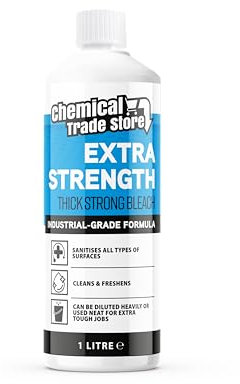 Chemical Trade Store - Thick Strong Bleach 1 Litre - Heavy-Duty Hygienic Surface Cleaner - Powerful Formula for Toilets, Drains, Kitchens & Bathrooms
