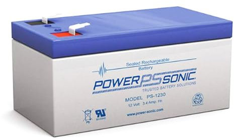 12V Battery, Power Sonic 12 Volt 3.4ah battery, 12V 3.4Ah Lead Acid Rechargeable Battery For General purpose, Scooter, Quad Bikes, Childrens Kids Toy Car Battery, Alarm, Bike, Emergency power