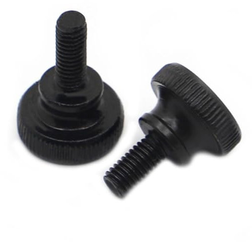 AYYSSM M3 M4 M5 M6 M8 M10 Rändelschraube aus schwarzem Kohlenstoffstahl mit Rändelkopf, handfest anziehen, Vorhangwand-Verschlussschrauben(Size:10mm,Color:M8 2pcs)