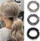 Reaky Perle Haar Band Strass Pferdeschwanzhalter Perlen Haar Scrunchy 3 Stück elastische Haarband Haarzubehör für Frauen (schwarz, silber, blau)