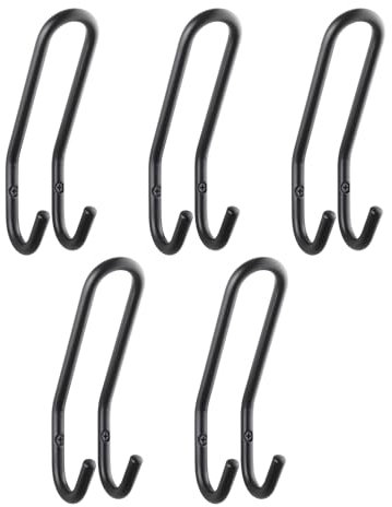 SOTECH 5 Stück Garderobenhaken FARA 192 x 51 mm Stahl Schwarz Kleiderhaken Wandhaken Jackenhaken Aufhänger