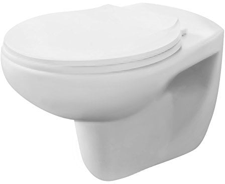 Balterley Contemporary Bathroom Wall Hung Toilet Pan, 390mm x 355mm, White