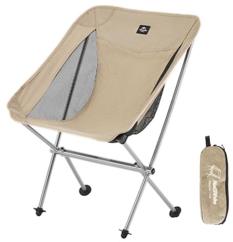 Naturehike Chaise de camping pliante ultra légère - Poids : 150 kg - Pour la pêche, le pique-nique, la randonnée - Kaki M