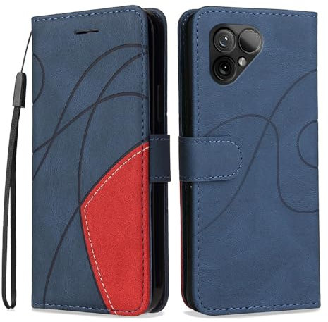 Kompatibel mit Fairphone 5 – Schlanke Zweifarbige Handyhülle mit Weichem Leder und TPU, Kartenfächern