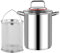 Mskidand Steel Asparagus Pot Household Soup Pot with Basket Asparagus Pasta Cooking Strainer