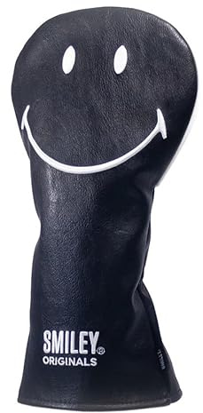 Smiley Golf Club Headcover - Classic Driver - Black