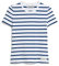 ARMEDANGELS Damen RIPP-T-Shirt aus Bio-Baumwoll Mix KARDAA Stripes Slim Fit White-Lapis Blue