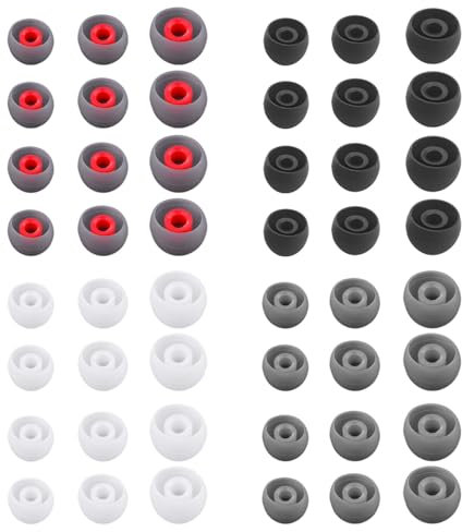 Eupneicu Ersatz Silikon Ohrstöpsel, 3 Farben, 3 Größen, Kompatibel Mit Den Meisten In-Ear Kopfhörer, Ersatzpolster Ohrpolster Kopfhörer Aufsätze In-Ear [48 Stücke]