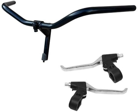 MANUBRIO BICI ACCIAIO NERO BICICLETTA CITY BIKE 600L CITY BIKE + LEVE FRENO PER BICI 24 26 28