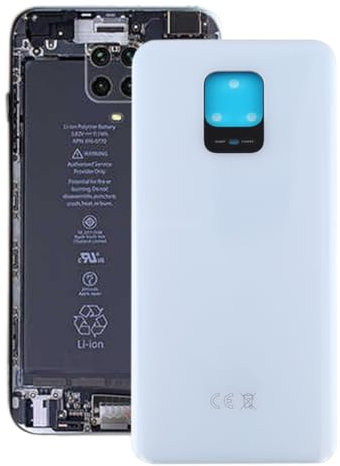 HUOLUNGJIN Cubierta trasera de batería compatible con Xiaomi Redmi Note 9S / Redmi Note 9 Pro (India) / Redmi Note 9 Pro Max/Note 10 Lite, juego de reparación de repuesto para Note 9S (blanco)