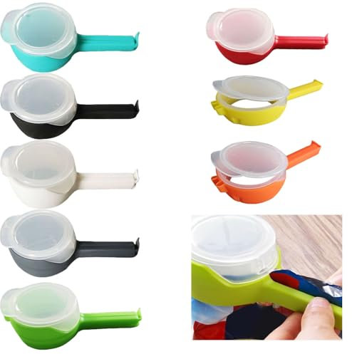 Clips de Cierre con Vertedor,8 Piezas Clip para Bolsas de Alimentos,Pinzas de Cierre Hermético con Pico Dosificador,Material PP Libre de BPA,Reutilizable para Sellado al Vacío de Snacks