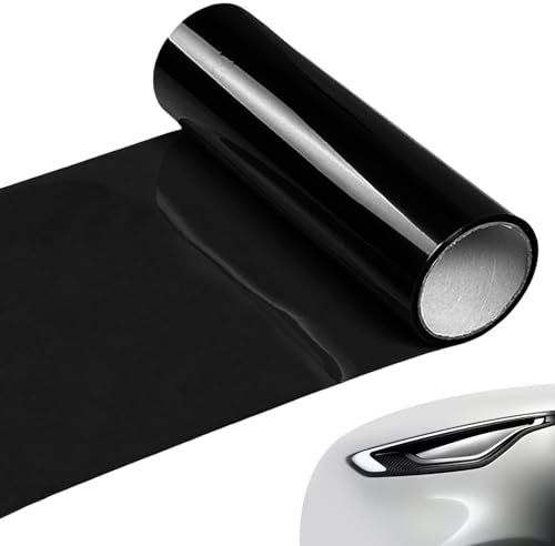 Pellicola per Fari Auto,Pellicola Oscurante per Auto Nero Trasparente,Pellicola Adesiva di Protezione per Fanali Posteriori,Fanali,Fendinebbia,Ritagliabile,Adatta per Modifiche del Veicolo (30x120cm)