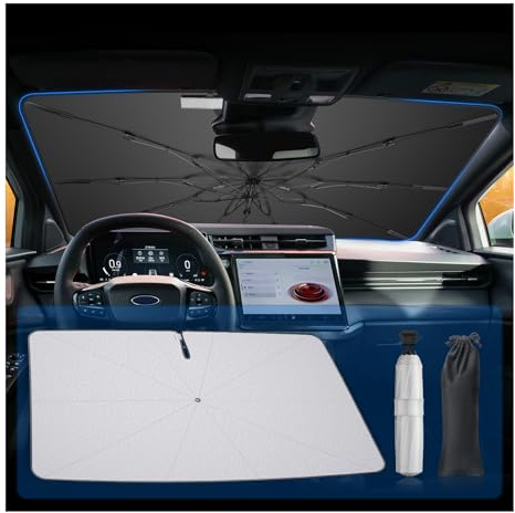 BSTW Parasol para parabrisas delantero Ford Puma MK2 2020-2025 – Sombrilla giratoria de 360 ° con protección UV y protección contra el calor | Parasol plegable Ford Puma 2025 Accesorios