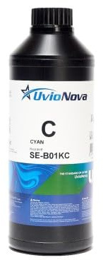 Genérico UV LED Tinte - Kompatibel mit DX5, DX7, i3200, XP600 Druckköpfe - Hohe Haftung - 1000ml - Schnelltrocknend - für UV Flachdrucker (C-cyan)