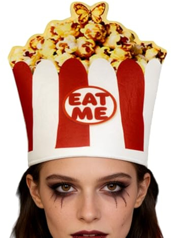 Generisch Popcorn Hüte für Kinder | Cosplay Kappe mit Popcorn Muster,Essen Cosplay Mütze,für Umzüge, Themenpartys, Familientreffen und Halloween