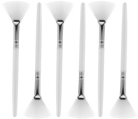 ARTIBETTER 6 Stück Fächerpinsel für Abwaschbarer Make Up Applikator mit Sanften Borsten Weißer Maskenpinsel für Gesichts und Augenpflege