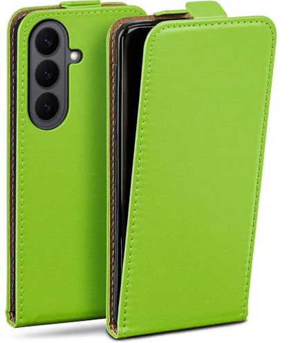 moex Flip Case für Samsung Galaxy S26 Hülle klappbar mit 360 Grad Schutz, Handyhülle mit Displayschutz, PU Leder Handytasche Lederhülle, Flip Case Cover Klapphülle, Grün