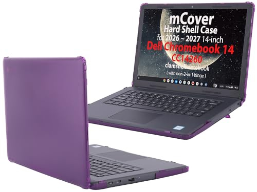 mCover Case ONLY Compatible with 2026+ 14-inch Dell Chromebook 14 CC14260 Clamshell Laptop (Without 360 ° Hinge, NOT Fitting Any Other Dell Models)- Purple