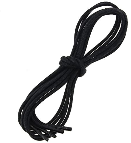 Les Lacets Français. Lacets ronds et épais. 3mm, Coton. Noir. 110cm FABRIQUE EN FRANCE