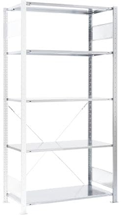 eurokraft | Steckregal | für Sichtlagerkästen | Anbauregal | BxT 1006 x 336 mm | 5 Böden