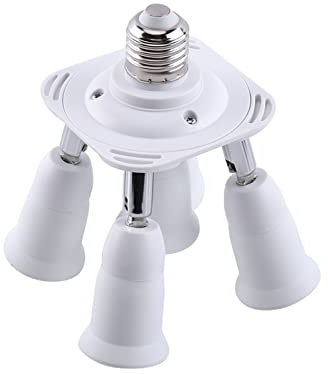 Zerodis 3/4/5 in 1 einstellbar E27 zu E27 Basis Licht Lampe Adapter Buchse Splitter neu(5 in 1)