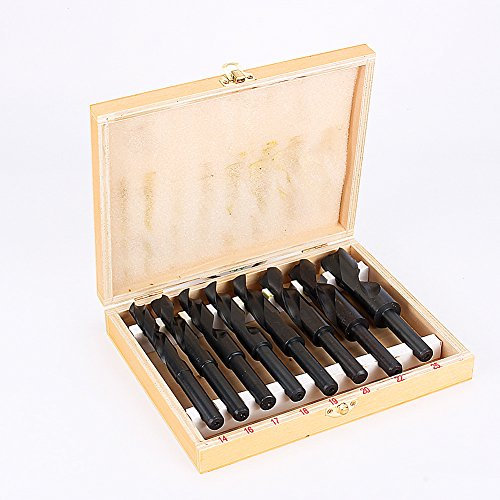 Forets à Queue Réduite, 8 Pièces Lot de 14-25mm HSS Forets HSS Twist en Acier au Carbone à Grande Vitesse