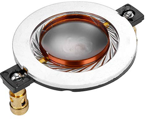ASHATA Pellicola per altoparlanti audio da 34,4 mm, 8 Ohm, super tweeter, bobina vocale, pellicola piatta in titanio con morsettiera, accessorio di ricambio audio fai da te per sistema Home Theater