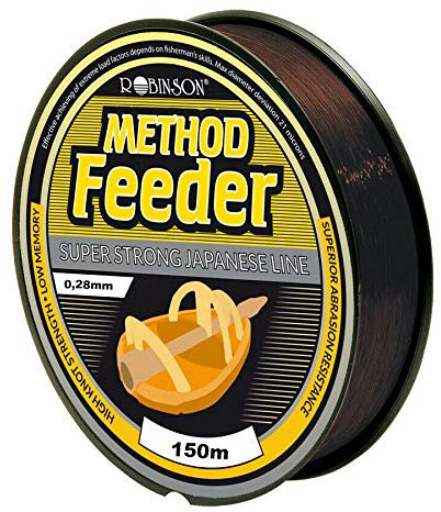 Robinson Angelschnur Method Feeder Feederschnur 150m/0,18-0,28mm Spule Monofile (0,28mm / 9,20kg)