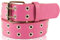 SCAMODA Doppelloch Nietengürtel mit Leder für Damen und Herren, Ösengürtel, versch. Farben, Größen, Breiten (Pink-Cyclan - 110/BW95 - Br. 3,5 cm)