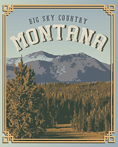 Big Sky Country | Montana – Wanddekoration Kunstdruck – 20,3 x 25,4 cm ungerahmt Druck eines US-Nationalparks – tolles Geschenk für Outdoor- und Naturliebhaber