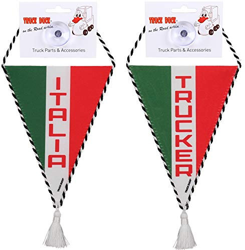 TRUCK DUCK® LKW Auto Wimpel Italia Trucker mit Saugnapf Mini Schal Flagge Fahne Banner Spiegel Deko
