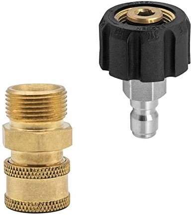 DERASL Pressure Washer Adapter Set,M22 to 1/4'' Quick Connect Swivel Accessories Adaptors,High-Pressure Water Gun Male Sprayer Pipe Pipe Fitting