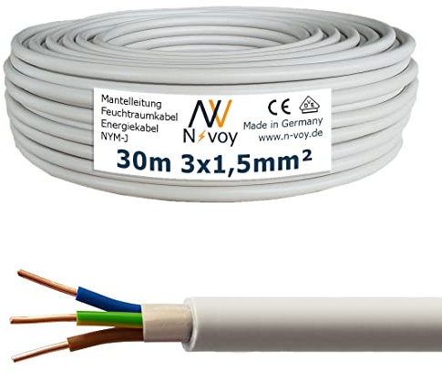 NYM-J 3x1,5 mm² 30m Mantelleitung Installationskabel Stromkabel nach DIN VDE 0250 M03