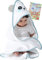 corimori - Niedliches Baby Handtuch, warmes Badetuch mit Kapuze und Grußkarte Geschenk-Set MEI der Panda, 75 x75 cm, Weiß