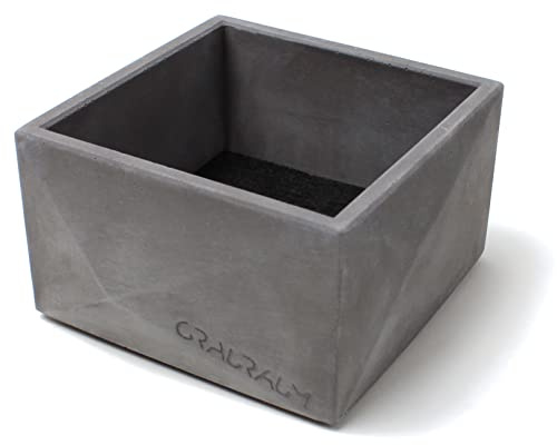 GRAURAUM Deko-Schale aus Beton - handgefertigt | Betonschale mit Filzeinlage | trendiges Wohnaccessoire | Blumentopf | Pflanzentopf (Polygon)